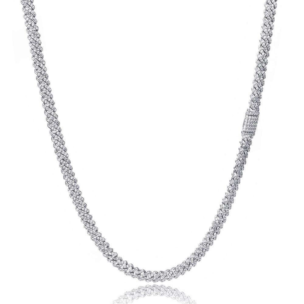 6mm Zircon Cuban Link Necklace & Bracelet: European/American Hip Hop Jewelry