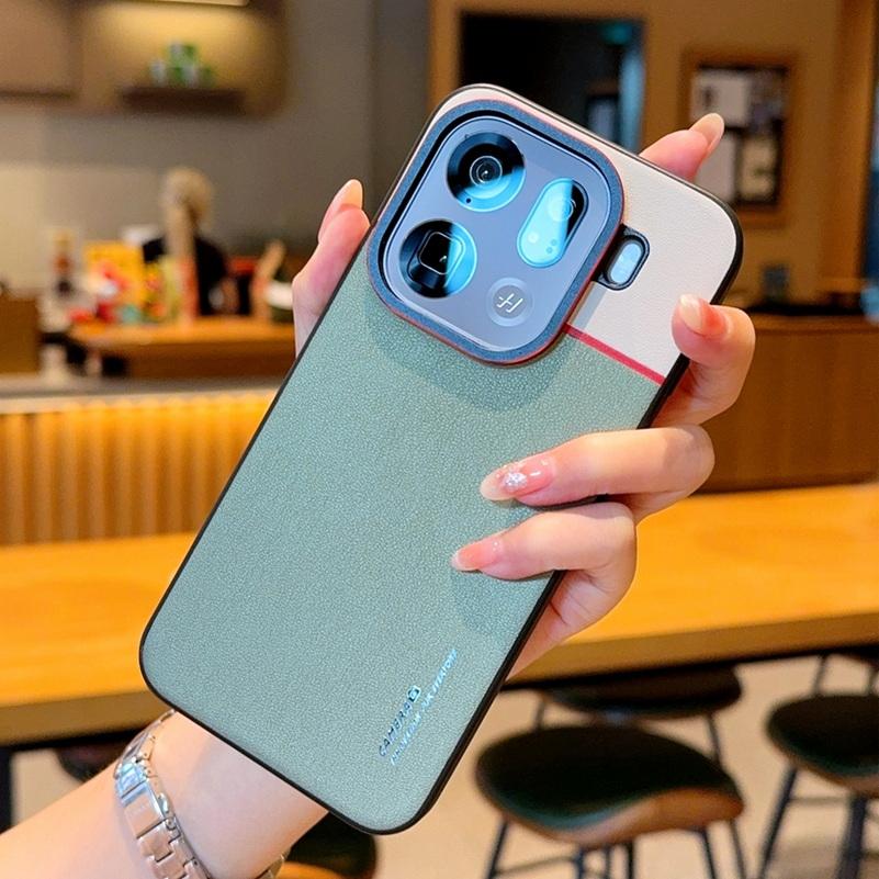 

Double Pigment Leather Lens Raised Protective Lens Phone Case For OPPO Find X9 Pro x9 X8 Ultra x8s + X7 Ultra X6 Protect Cover OPPO Find X8s