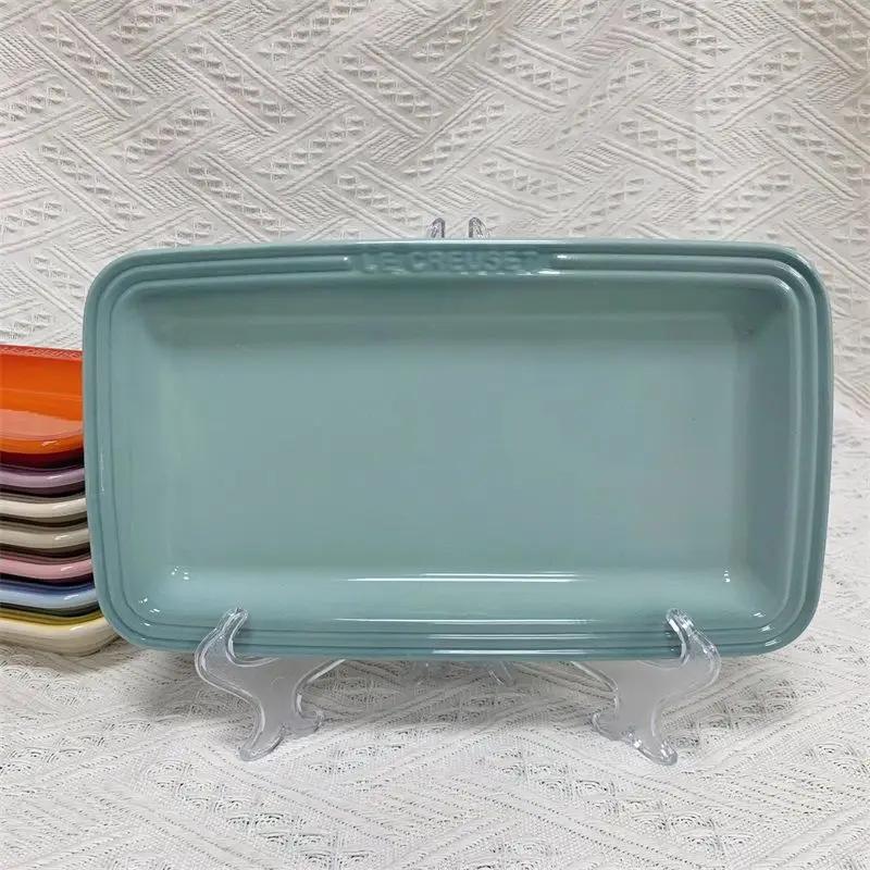 Französisches Steinzeug-Porzellan, rechteckiges Tablett, 25,4 cm, Fischteller, Pommes Frites, Knödel, Gemüsesuppe, Haushalts-Essteller