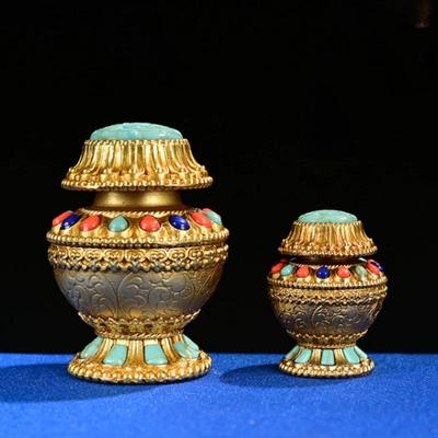Pure Brass Mani Tibetan Gift Ornaments Feng Shui Accessories Living Room Desktop Home Decor Sacrifice Pray for Auspiciousness