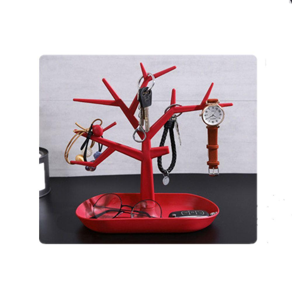 Home Creative Plastic Bird Tree Design Jewelry Rack Key Storage Rack Key Holder