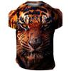 Flame Animal Pattern 3D Printing Fashion Men's Outdoor Sports Short Sleeve T-shirt Plus Size Men's Shirt Casual Personality Tren