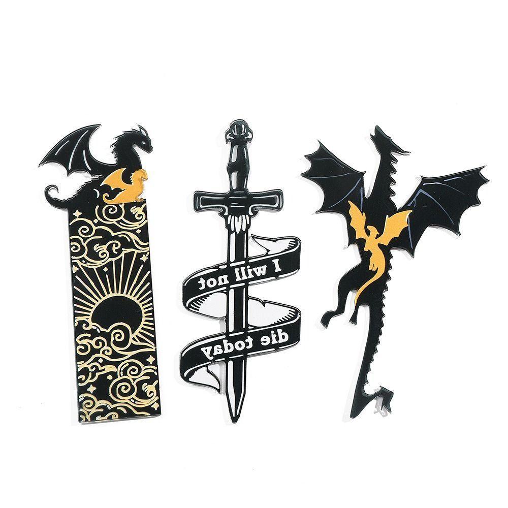 Transparency Black Dragon Book Mark Gothic Punk Reading Supplies Anime Book Tags Collection