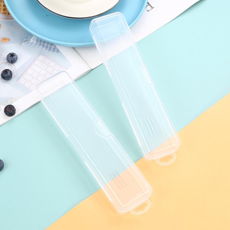1Pc Portable Makeup Brush Organizer Eyebrow Pencil Tableware Chopsticks Transparent With Cover Storage Box Kitchen Accessories