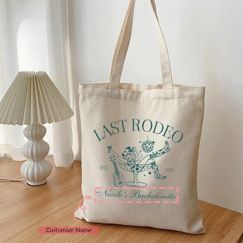 

Personalized Custom name Last Rodeo Bachelorette Tote Bag Bridal Shower Wedding Day Engagement Gift Bachelorette Party decorate 34x42cm