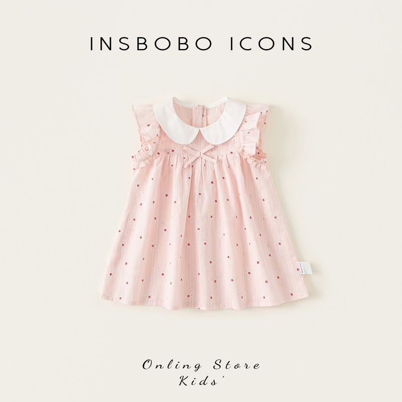 Insbobo Newborn Dress One-Year-Old Girl Dress Baby Spring Dress Infant Princess Dress Spring and Autumn Children s Clothing Pink 80