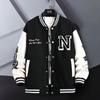 Men's Color-Block Print Baseball Jacket for Students