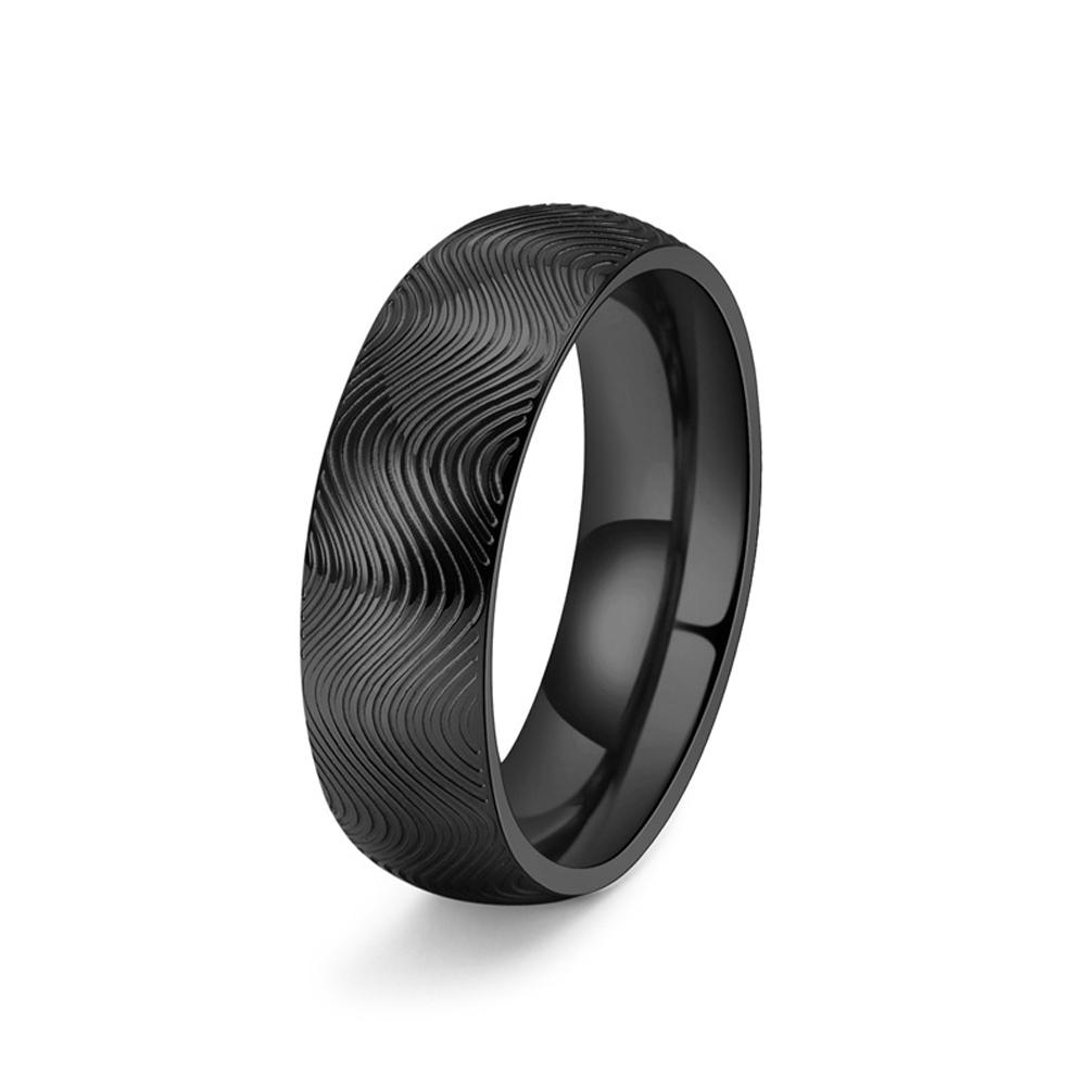 Unisex Wave Pattern Stainless Steel Ring Boho Adjustable Jewelry for Men Women Minimalist Streetwear Gift