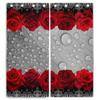 Modern Romantic Floral Printed Curtains Rose Thin Fiber Fashion Printed Curtain Bedroom Kitchen Living Room Home Decor 2 Panels