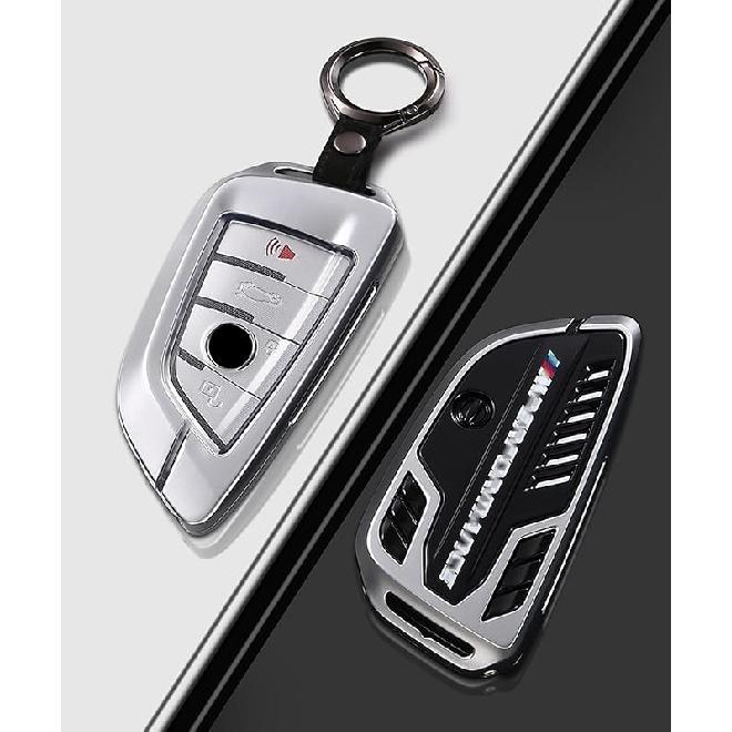 Alloy Car Key Case Rings Cover Holder for BMW 1 3 5 7 Series 530 F48 X1 X2 X3 X4 X5 X6 Classic Engine Head Concept (A Style Glod)