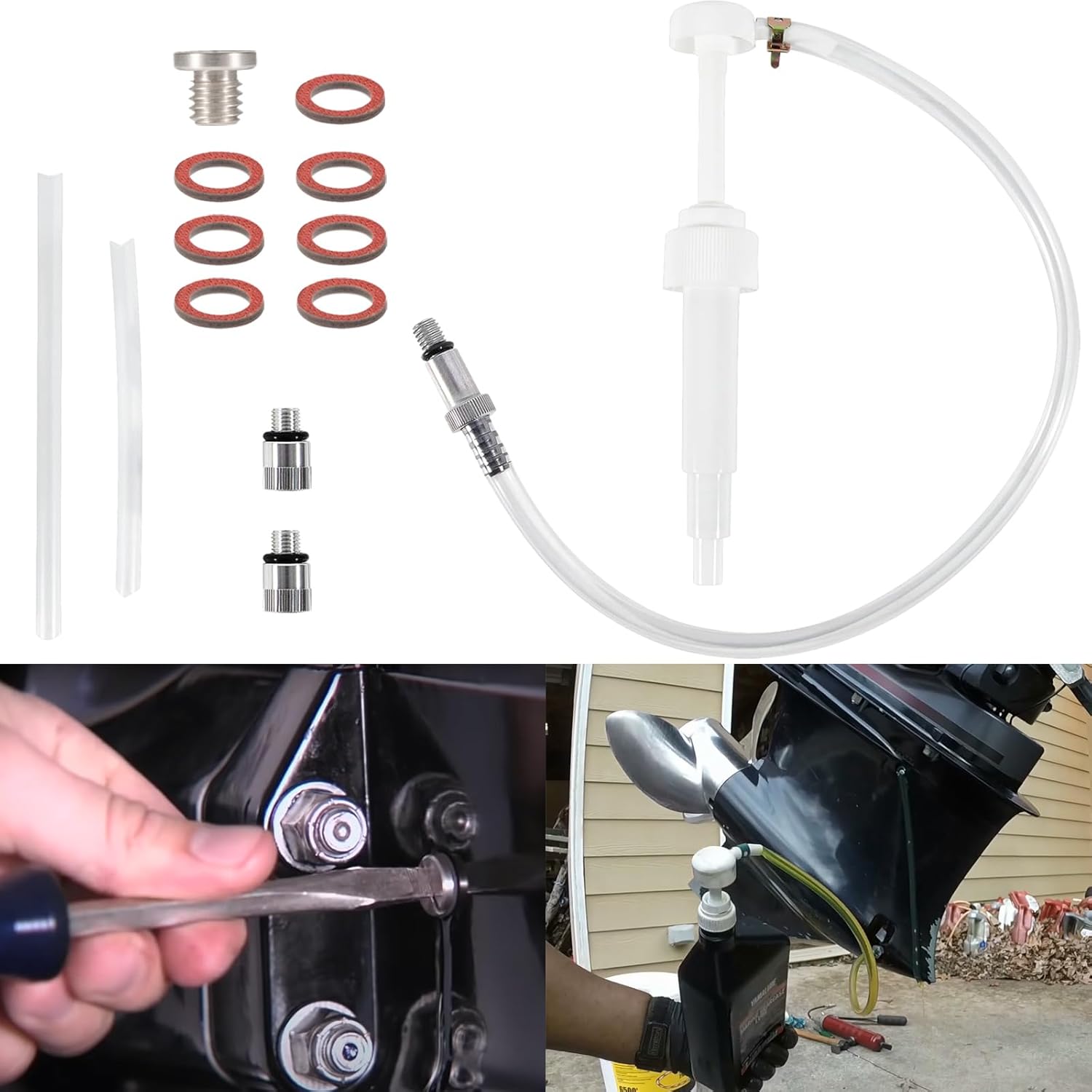 

Lower Unit Gear Oil Pump and 18-2244 Drain Plug Screw & Gasket Kit Fits for Mercury/Mercruiser #1/ MR/R/Alpha/Alpha I Gen II
