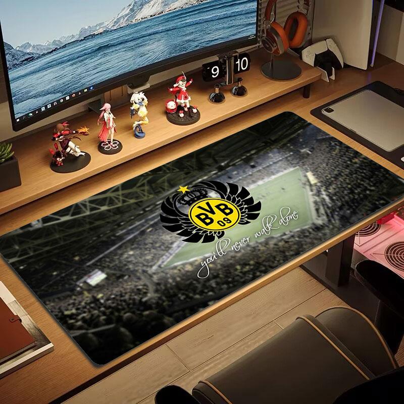 Borussia Großes Mauspad Große Gaming-Tischunterlage Rutschfest Laptop Tablet Großes Mauspad XXL Matte Mini-PC Spielmatte Mit Verriegeltem Rand