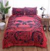 3D skull bed linen set cartoon watercolor rose flower skull quilt cover cushion cover queen size white bed cover set