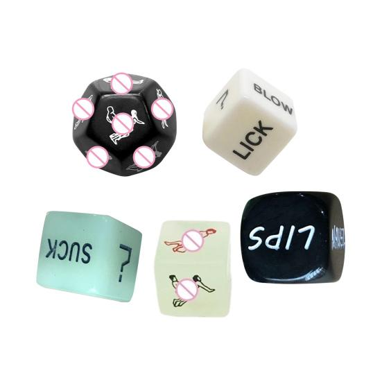 Juego de dados reutilizables sexis de 1/2/4/5 Uds., diseño luminoso y emocionante, juguete complicado para Club nocturno para diversión sin fin