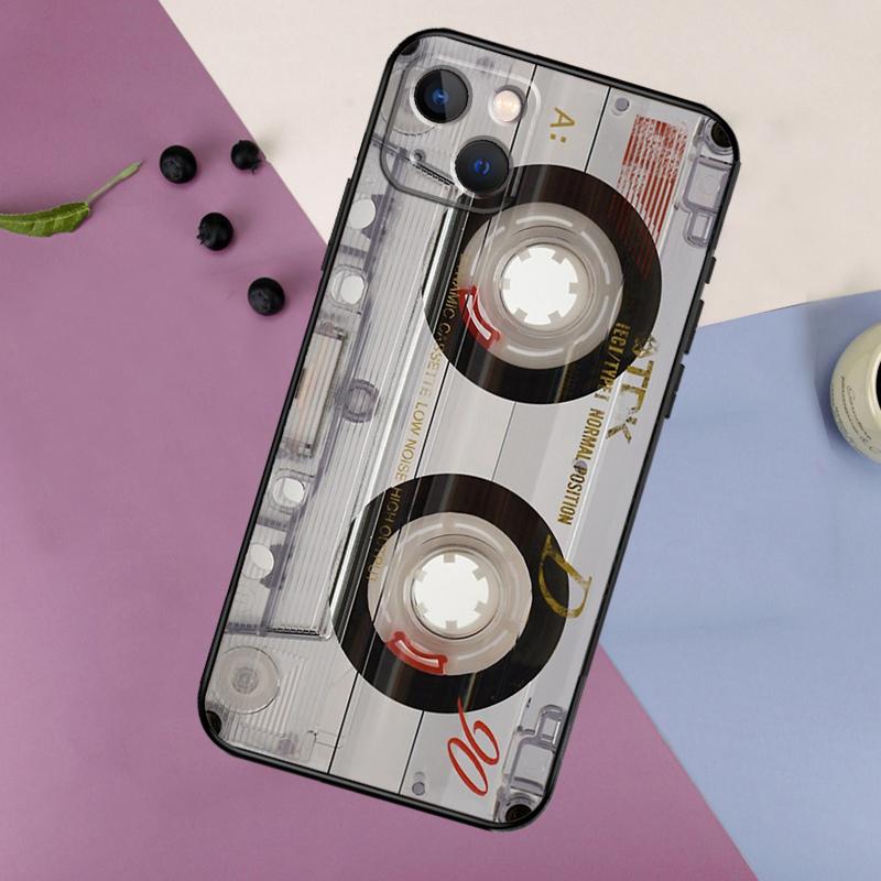 Retro Cassette Tape Soft Phone Case For iPhone 16 15 14 13 12 11 Pro MAX XS X XR 7 8 Plus 13 12 Mini Back Cover