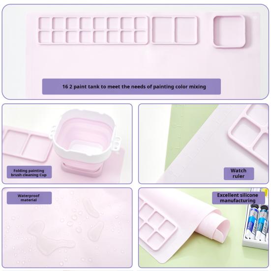 Silicone Craft Mat with Collapsible Non-Stick Portable Surface Easy Maintenance Cup DIY Folding Painting