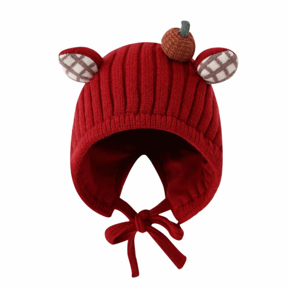 Cute Toddler's Plush Knitted Hat Cold-Resistant Kids Ear Protection Hat  Photography Props