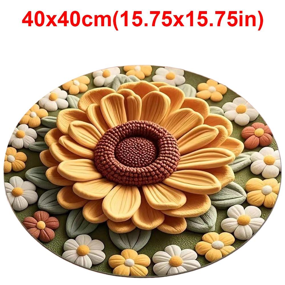 Non-slip Peony Floor Mat Soft Bathroom Floor Mat Flower Carpet  for Living Room Tea Table Bedside