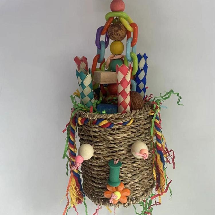 Bird Foraging Basket Bird Foraging Toy Seagrass Basket Bird Toy Chewable Parrot