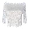 Women's Lace Base One-Shoulder Top: Stylish Spring-Autumn Blouse with Wave Edge and Exposed Collarbone Design