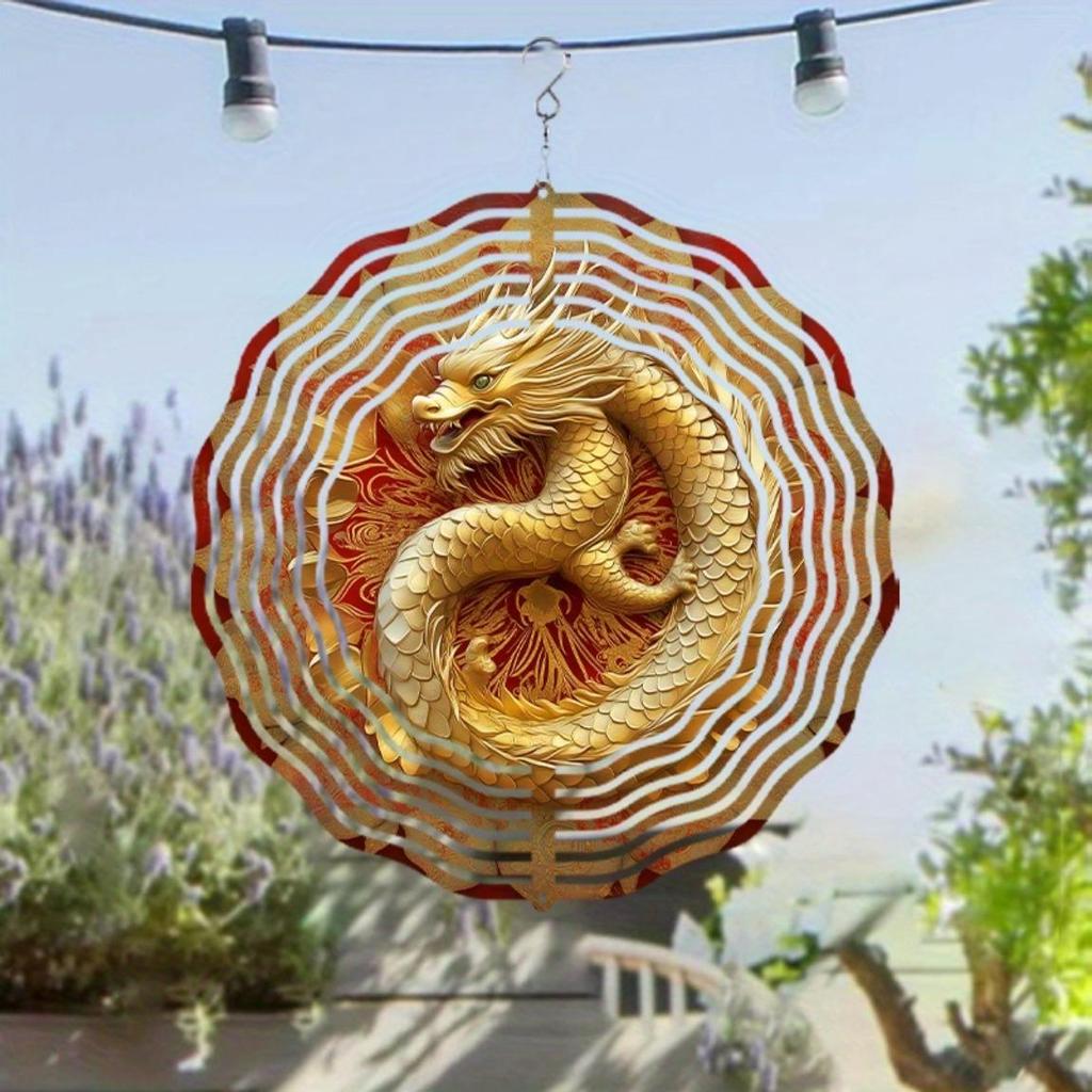10 Inch Dragon Wind Spinner with 360 Degree Hook for Garden Balcony Outdoor Decor Spring Summer Hanging Ornament Gift for Friends Family