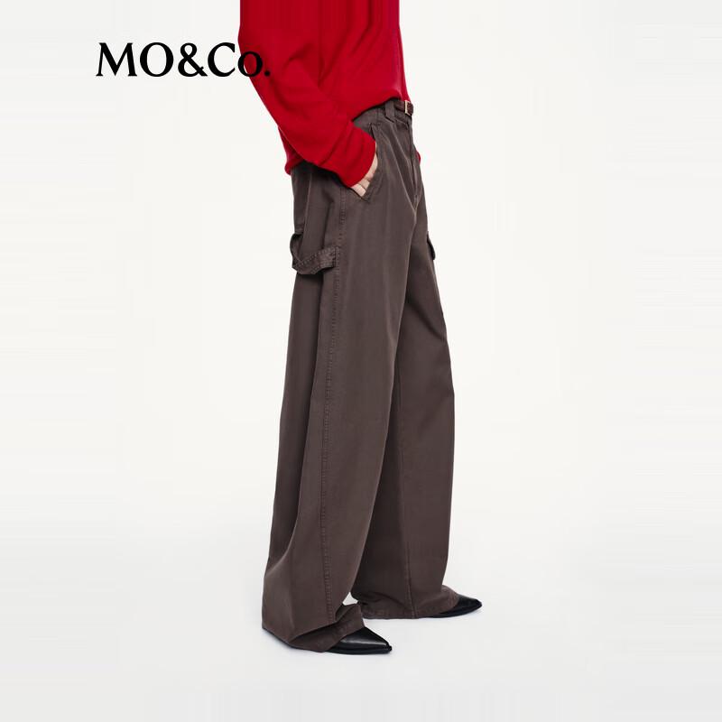 MO&Co. Women's Straight Fit Cotton Trousers