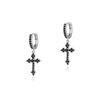 Zirconia Cross Earrings for Men and Women, Unique Stud Earrings, Trendy Hip-Hop Hoop Earrings