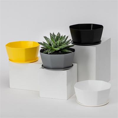 1 Set Flower Pot Solid Construction Large Capacity Resin Indoor