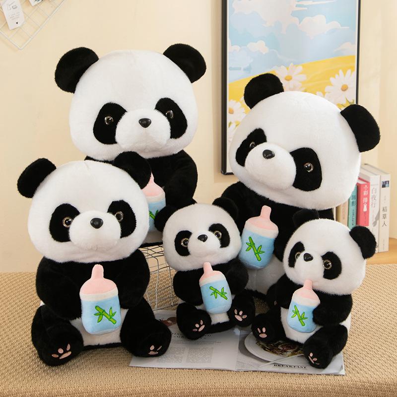 Flasche Panda Puppe Baby Beruhigungskissen Greifautomat Puppe Panda Haus Souvenir Kindergeschenk Ornament