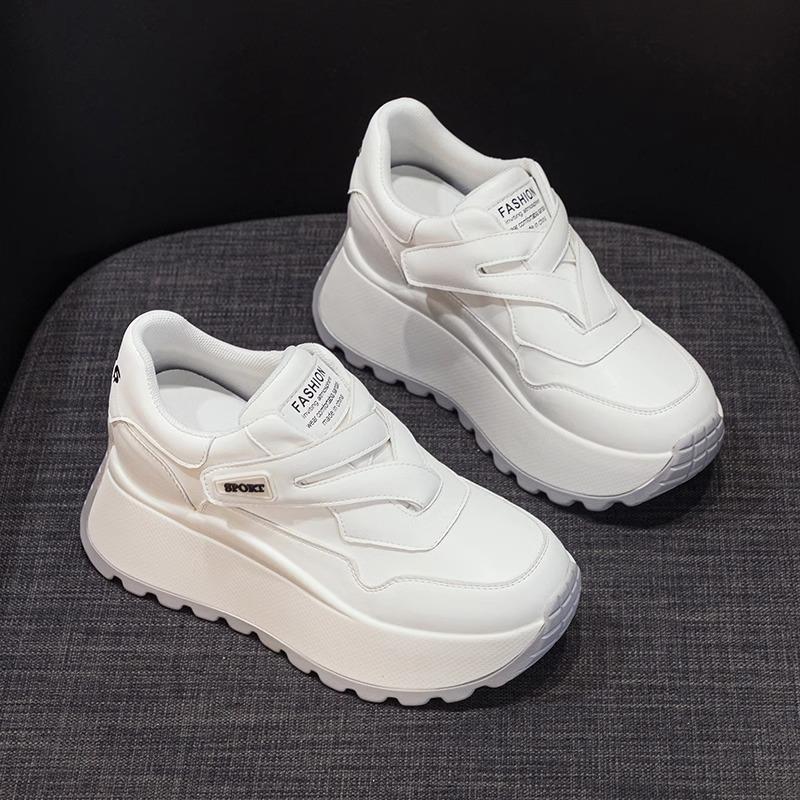 

Маленькие белые туфли женские весенние на толстой подошве, универсальные спортивные и повседневные туфли-папы женские 39