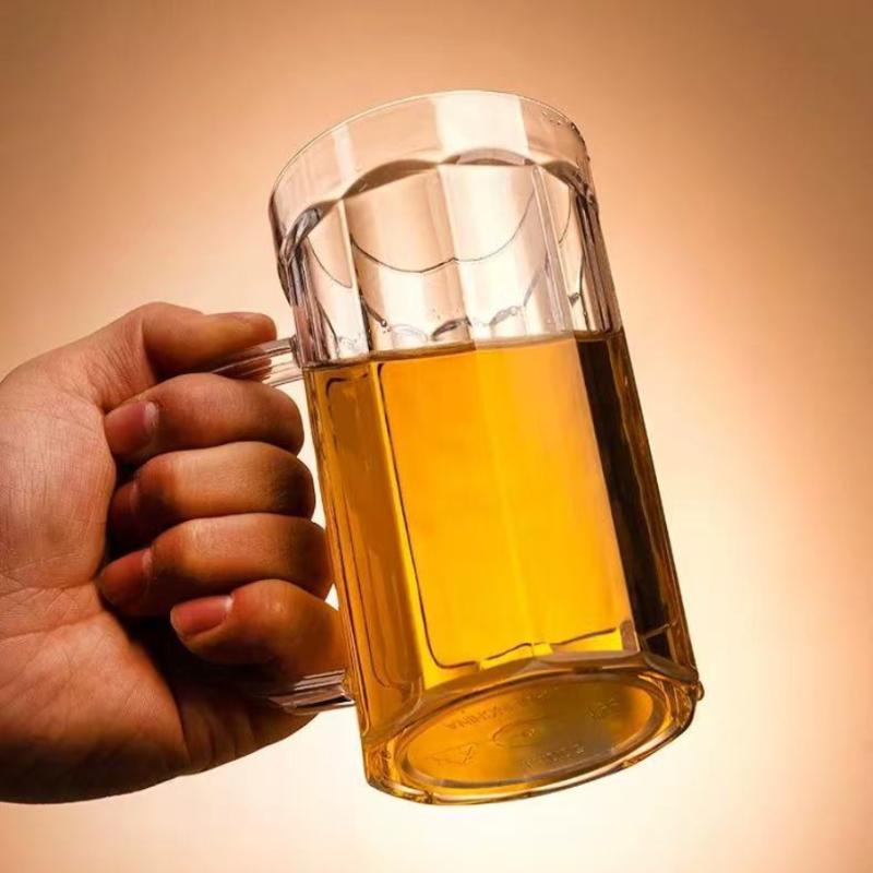 Transparent Shatterproof Beer Mug Food Grade Acrylic Plastic Cup for Milk Cold Drinks Party Home Bar Gift