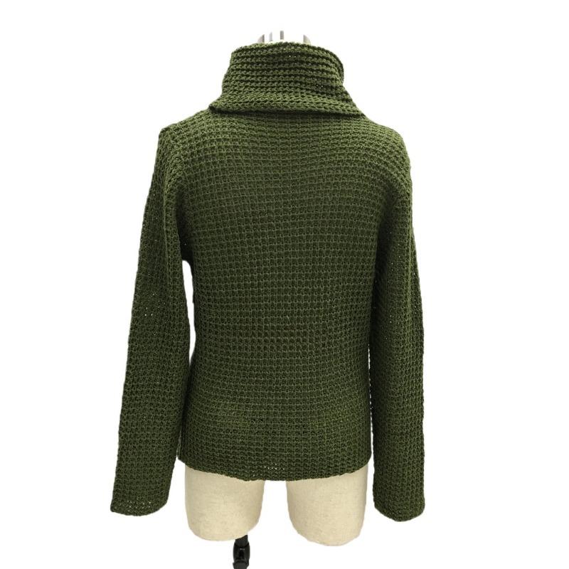 IHUASU Women's Autumn and Winter Fashion Knit Sweater Commuter High Neck Long Sleeve Large Size Loose Cardigan Sweater