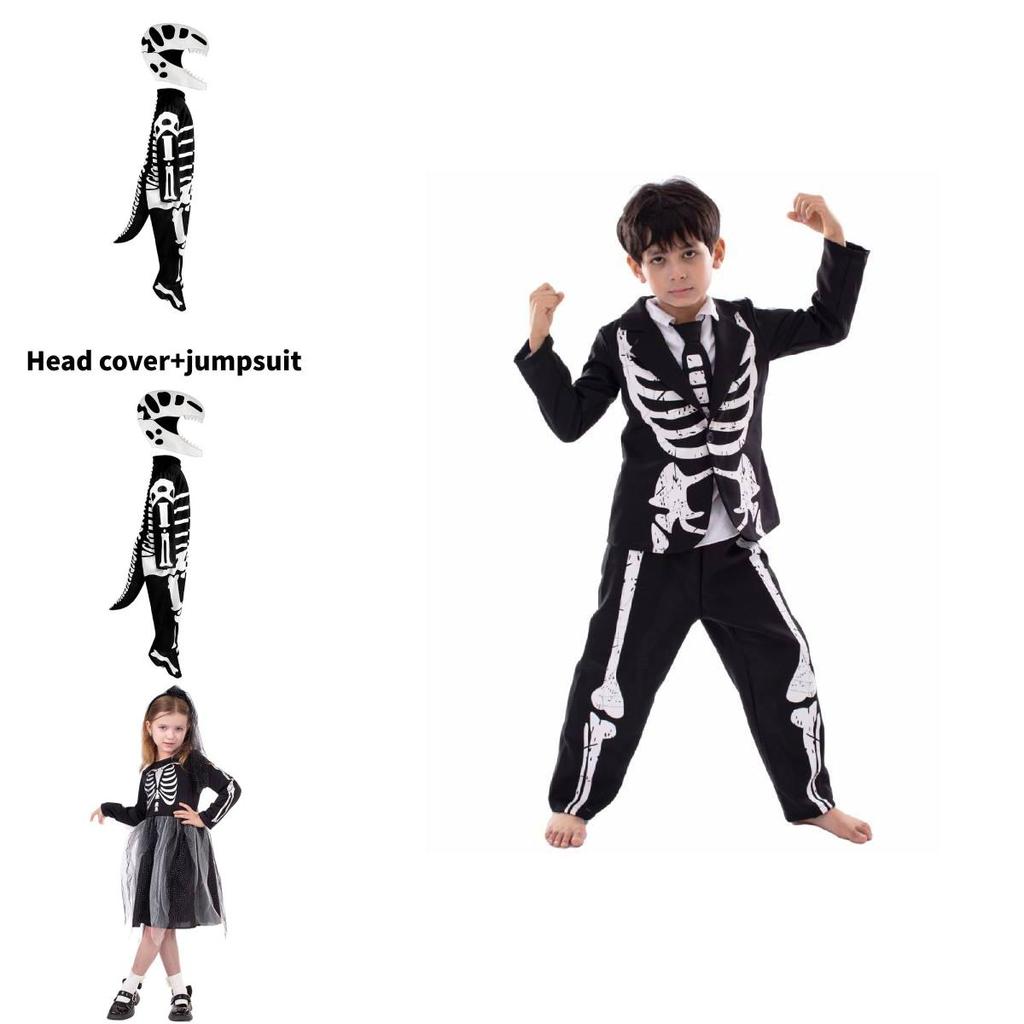 Halloween Skeleton Dinosaur Children Cosplay Outfit For Kids Stage And Event
