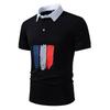 Sommer Herren Bedruckte Poloshirts Kurzarm Atmungsaktives T-Shirt Kontrastfarbe Lässig Reverskragen Streetwear Basis Oberteil