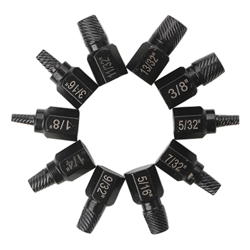 10 Pcs Damaged Screw Extractor Drill Stripped Screw Extractor Remover Tool for Removing Stripped Screws and Broken Bolts