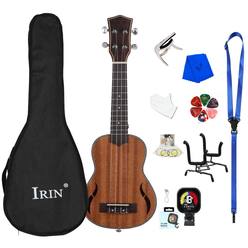 IRIN 21 Inch Ukulele 4 Strings Hawaiian Guitar Mahogany Mini Guitarra Ukulele With Bag Tuner Capo Ukulele Mini Guitar Accessory 21 inches