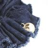 VINGTAINE Denim Fringe Scrunchie Hair Accessory Indigo HS-95-IG-