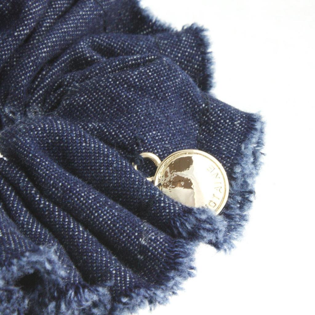 VINGTAINE Denim Fringe Scrunchie Hair Accessory Indigo HS-95-IG-