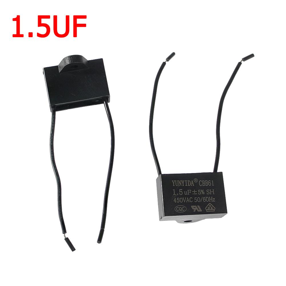 3pcs CBB61 450V Fan Capacitor 0.8/1/1.2/1.5/1.8/2/2.5/3/3.5/4/4.5/5/6/7/8/10 UF Ceiling Fan Motor Run Rectangle Capacitors Kit