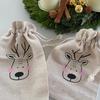 4Pcs Christmas Sack Linen Santa Sack Christmas Gift Secret Santa Drawstring Bags Christmas Tree Ornament  New Year Party Decor