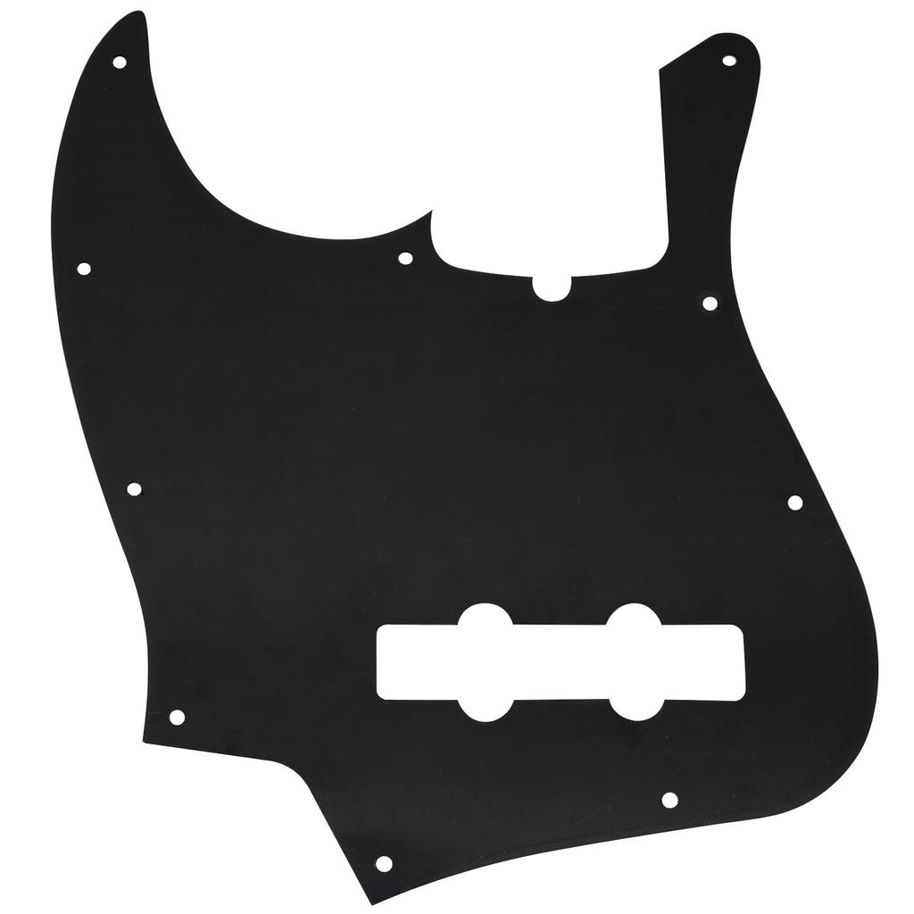 Musiclily Pro 10-Hole Jazz Bass Pickguard for 4-String American Jazz Bass, Black Pearl, 4 Picks