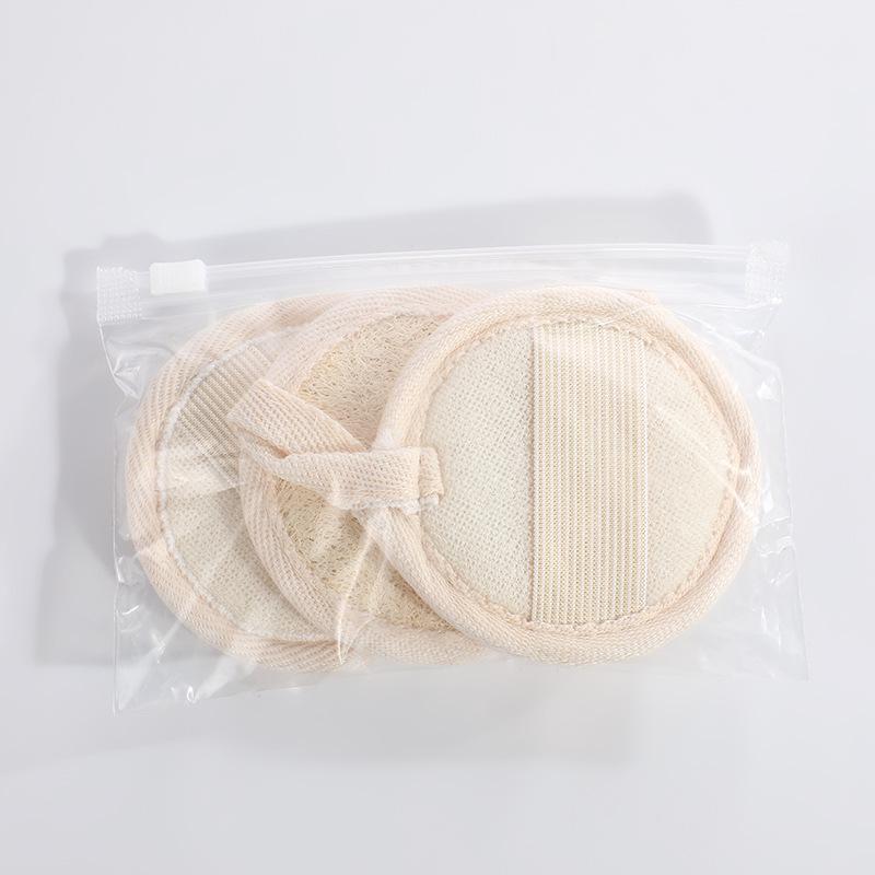Summer Loofah Bath Scrubber Slices: Cotton & Linen Back Scrubber with Dotted Design