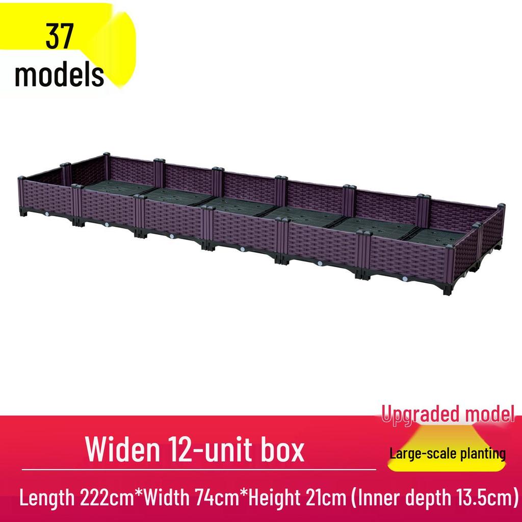 Outdoor Flower & Vegetable Planter: Large Rectangular Plastic Box for Balcony & Rooftop Gardening