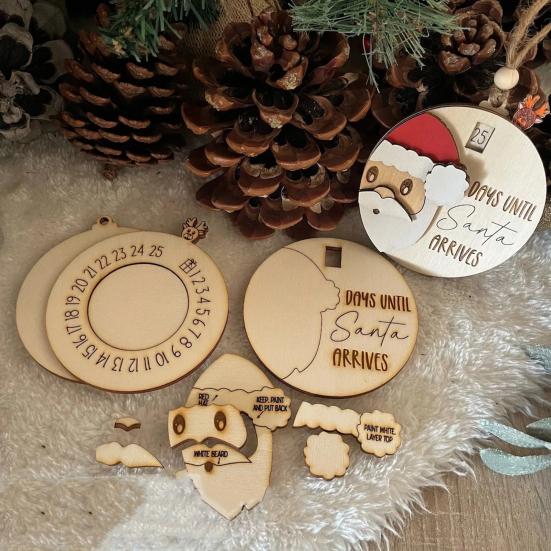 

Календарь обратного отсчета Рождественский обратный отсчет Раздвижной орнамент Деревянный календарь приключений для украшения фестиваля