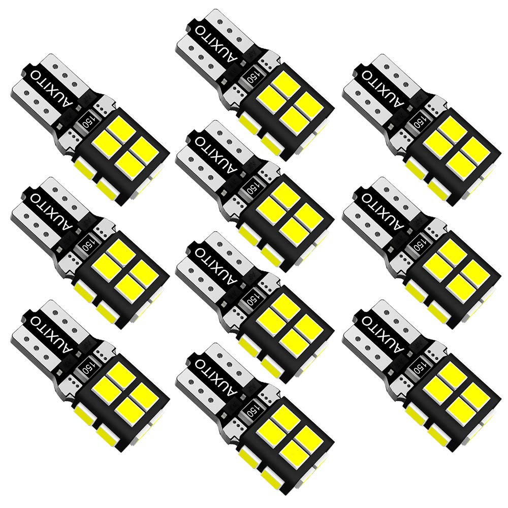 AUXITO T10 LED White 6000k Explosion Light 10pcs LED T10 Vehicle Inspection Compatible with