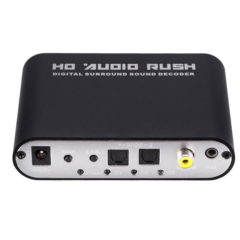 5.1 Channel DTS Dolby AC-3 Audio Decoder: Digital Optical/Coaxial To Analog RCA Converter