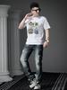 European Goods 2025 Summer New Men's Round Neck Short-Sleeved T-Shirt Trendy Brand Cartoon Print Top Casual Half-Sleeved T-Shirt