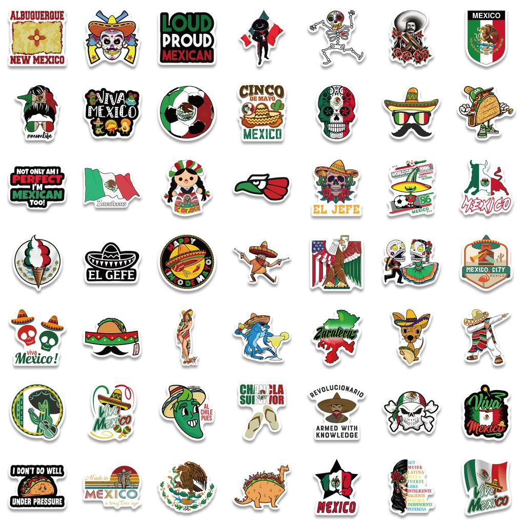 100 Mexican Style Stickers Personalized Decorative Computer Suitcase Waterproof DIY Stickers