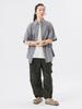 Beams Boy S/S Shirt, Boy Check, Big Button-Down Shirt, Women's, Gray Free