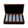 1Pc Coin Capsules Storage 46MM Display Holders 50Pcs Wooden Case